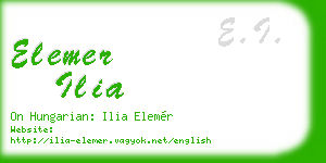 elemer ilia business card